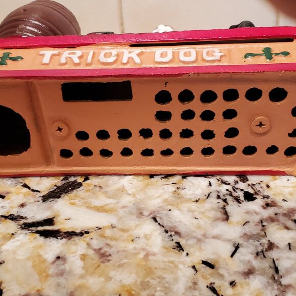 Cast Iron Jumping Trick Dog Mechanical Coin Bank VTG Collectible Whimsical VIDEO - Picture 3 of 8